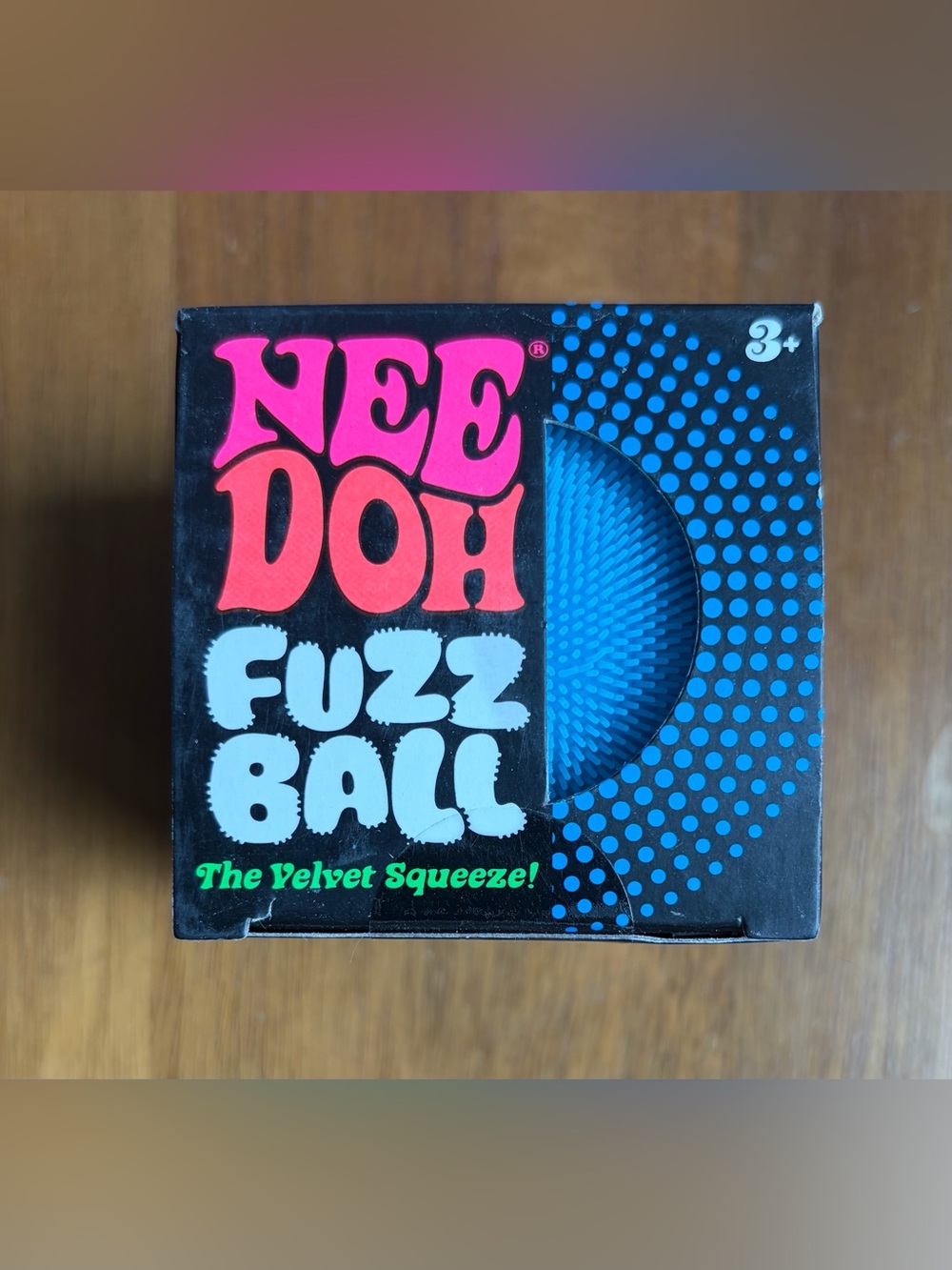 Needoh Blue Fuzz Ball Squishy Velvet Squeeze FuzzBall NEW IN BOX SEALED
